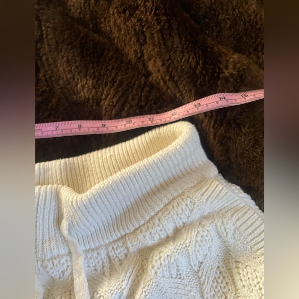 Gorgeous Eberjey Cozy Cable Knit Lounge Pants - Cream w/Pockets and Drawstring - Picture 7 of 16